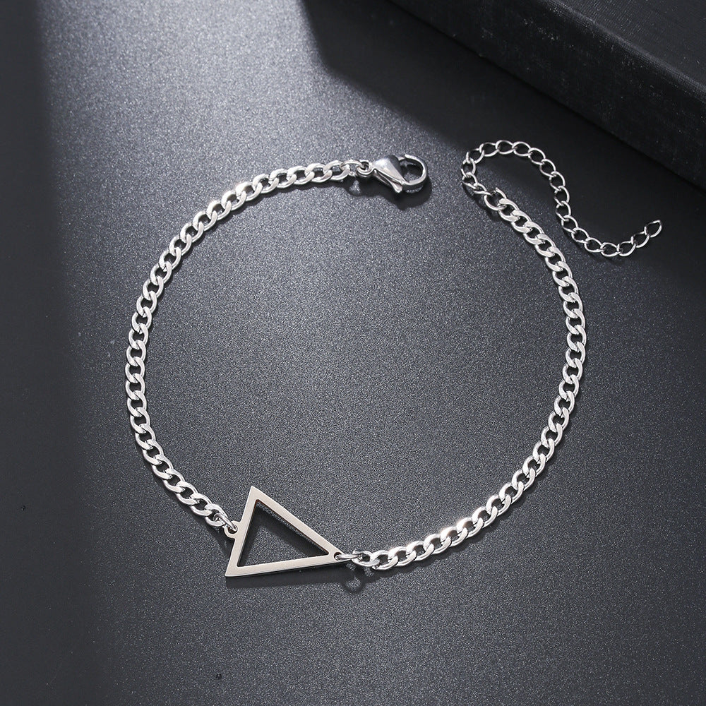 Stainless Steel Triangle NK Chain Bracelet | Men & Women