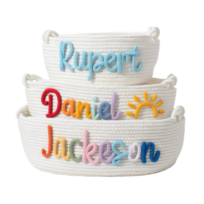 Cute Style Cotton Rope Storage Basket Children's Toy Book Storage Basket Oval Bottom Gift Basket