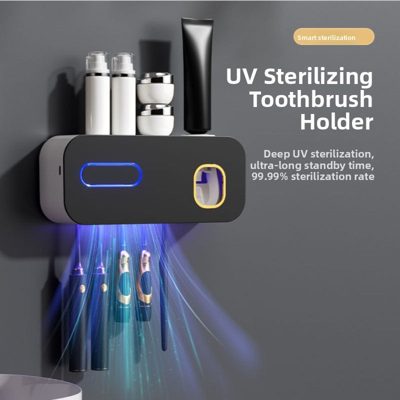 Smart UV Toothbrush Holder with Toothpaste Dispenser