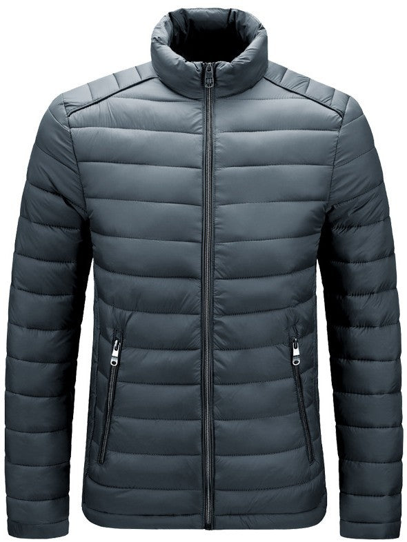 Lightweight Quilted Puffer Jacket Unisex Stand Collar Coat