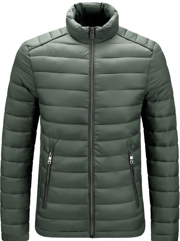 Lightweight Quilted Puffer Jacket Unisex Stand Collar Coat