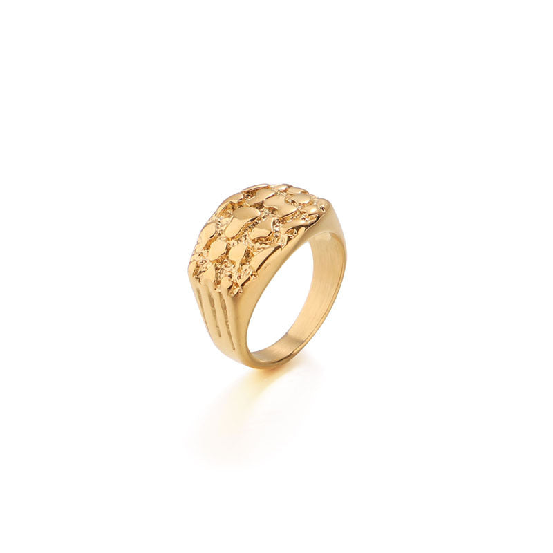 Stainless Steel Metal Block Ring