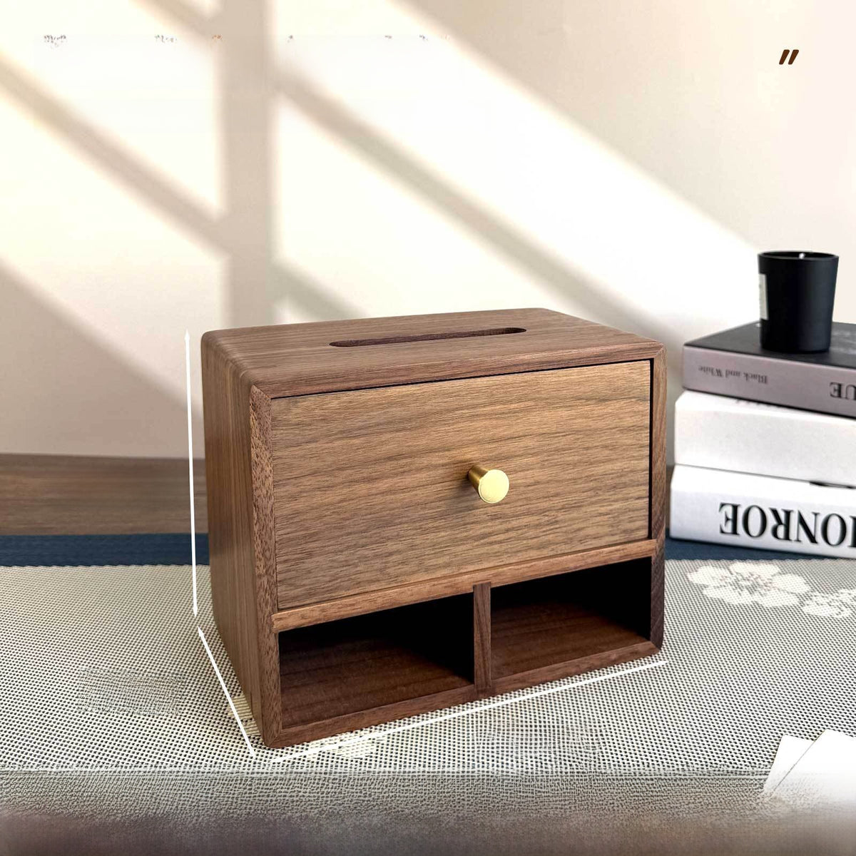 Remote Control Wooden Tissue Storage Box