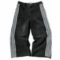 Retro Striped Wide Leg Denim Pants