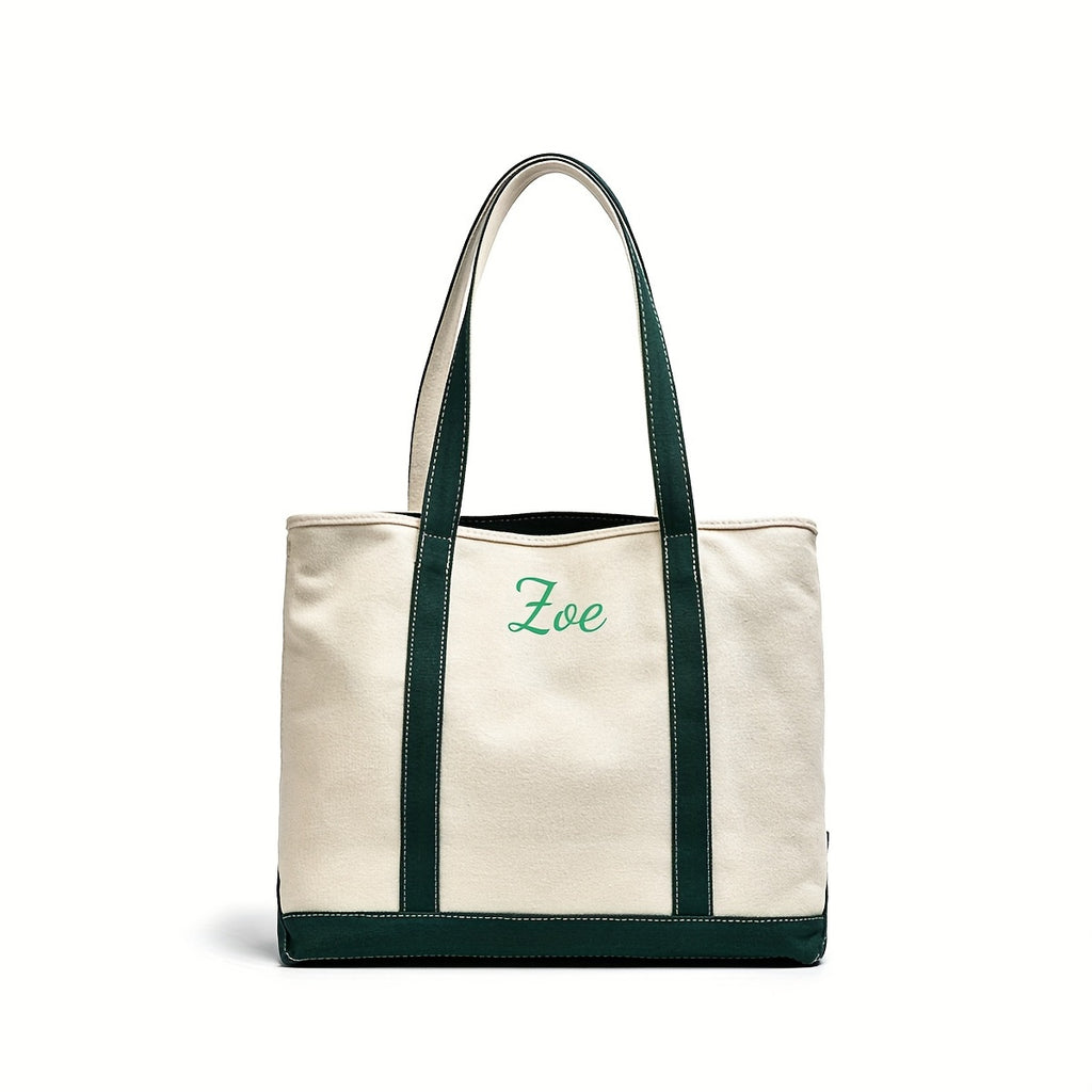 Personalized Embroidered Canvas Tote Bag