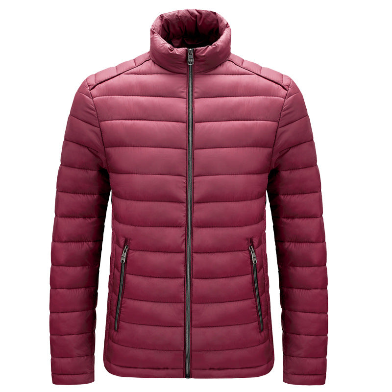 Lightweight Quilted Puffer Jacket Unisex Stand Collar Coat